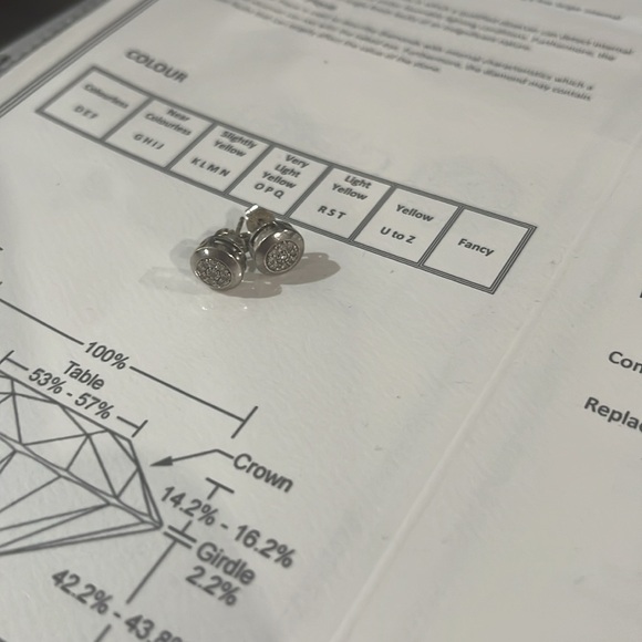 Sterling silver diamond earrings - Picture 4 of 7